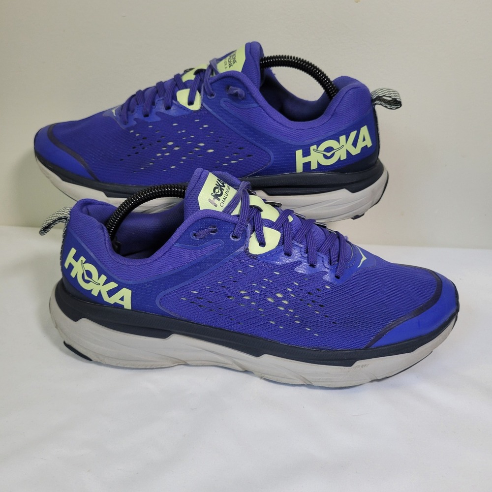 Hoka One One Challenger ATR 6 Purple Lime Trail Running Shoes Womens 11